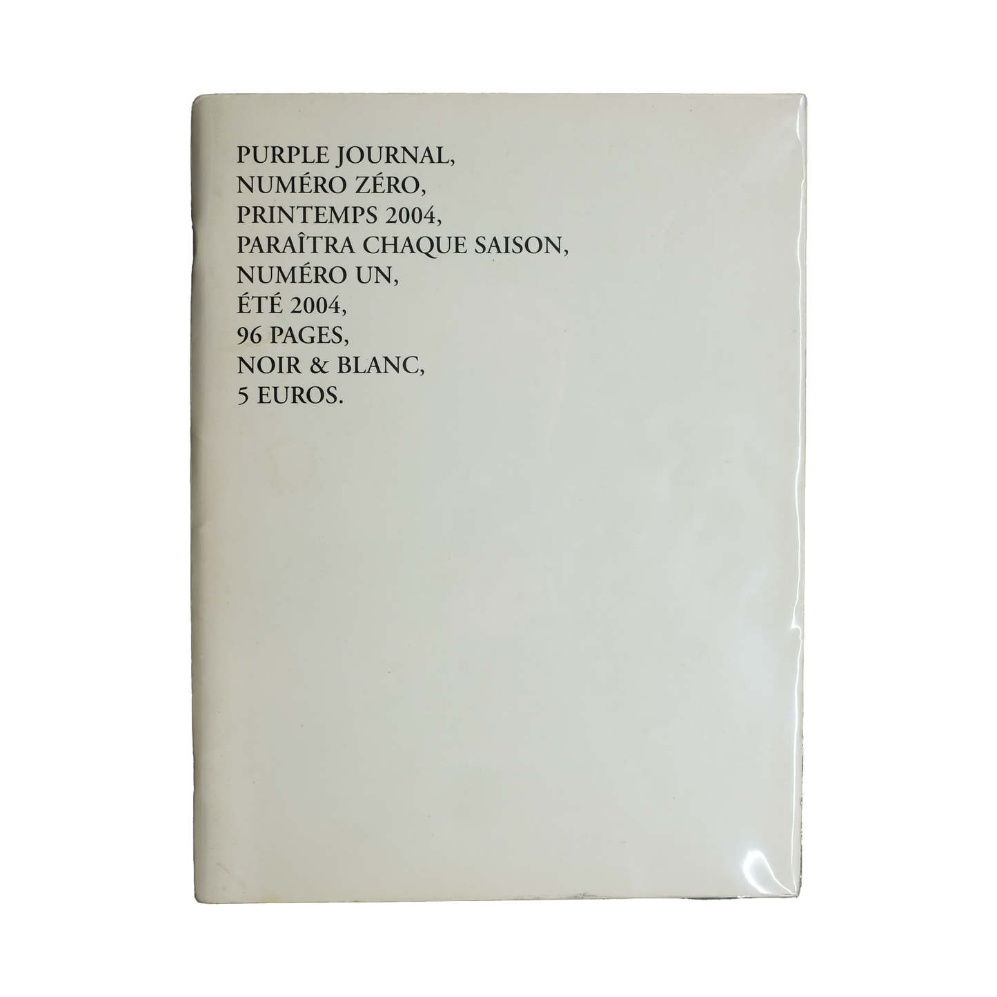 Bleu Minuit club. - Purple Journal - Numéro 0 - Printemps 2004