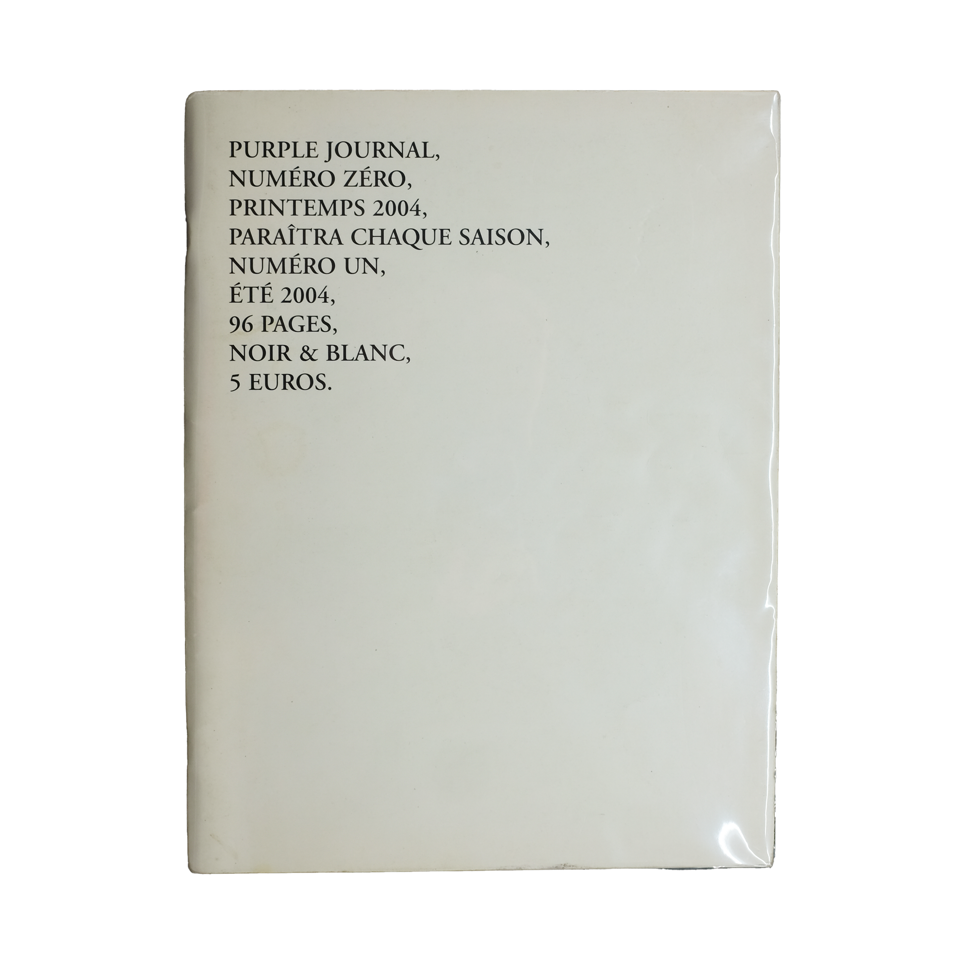 Bleu Minuit club. - Purple Journal - Numéro 0 - Printemps 2004